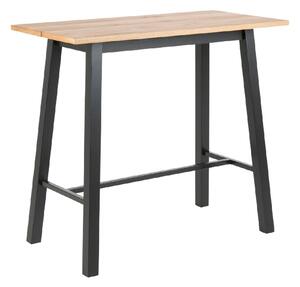 Cardiff Wooden Bar Table With Black Legs In Oak