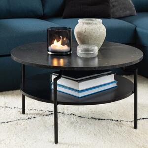 Grace Wooden Coffee Table With 1 Shelf In Black Marble Effect