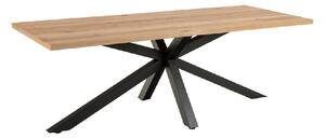 Haines Wooden Dining Table Rectangular With Black Legs In Oak