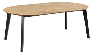 Galva Wooden Extending Dining Table Round In Oak And Black