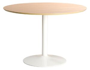 Ionia Wooden Dining Table Round In Oak And White