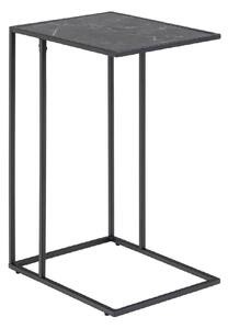 Ithaca Wooden Side Table In Black Marble Effect