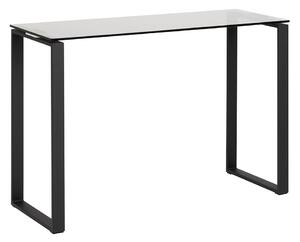 Keene Smoked Glass Console Table With Black Metal Frame