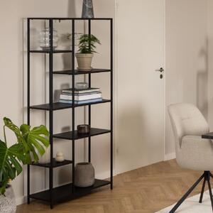 Napa Metal Bookcase With 6 Shelves In Matt Black