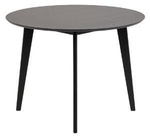 Riga Wooden Dining Table Round Small In Matt Black