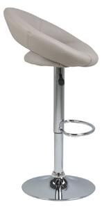 Parker Leather Bar Stool With Chrome Base In Light Grey