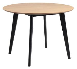 Riga Wooden Dining Table Round In Oak And Black