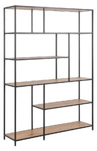 Sparks Wooden Bookcase With 5 Shelves With Metal Frame In Oak