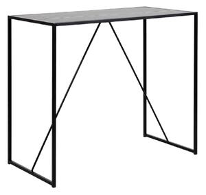 Sparks Wooden Bar Table With Metal Frame In Ash Black