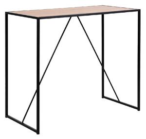 Sparks Wooden Bar Table With Metal Frame In Oak And Black