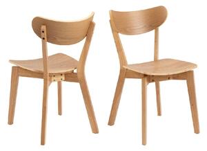 Riga Oak Wooden Dining Chairs In Pair