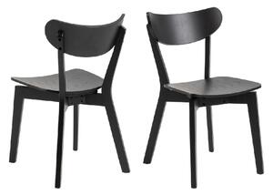 Riga Black Wooden Dining Chairs In Pair