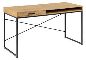 Sparks Wooden Laptop Desk With 1 Drawer And Metal Frame In Oak