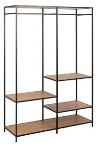 Sparks Wooden Clothes Stand With 4 Shelves In Oak And Black