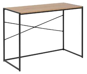 Sparks Wooden Laptop Desk With Black Metal Frame In Oak