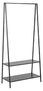 Sparks Wooden Clothes Stand With 2 Shelves In Ash Black