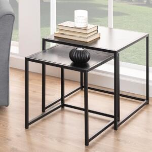 Sparks Wooden Nest Of 2 Tables Square In Ash Black