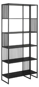 Seattle Wooden Bookcase With 5 Shelves In Black Marble Effect