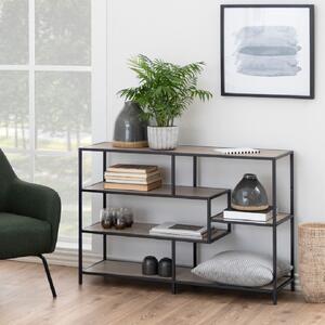 Sparks Wooden Bookcase With 4 Shelves In Sonoma Oak And Black