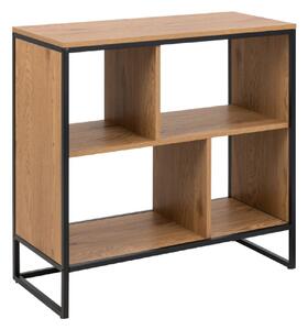 Seguin Wooden Bookcase With 4 Shelves In Oak And Black