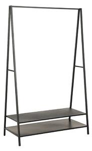 Salina Wooden Clothes Stand With 2 Shelves In Black