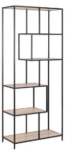 Sparks Wooden Bookcase With 5 Shelves In Sonoma Oak And Black