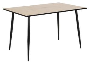 Warren Wooden Dining Table With Black Legs In White Oak