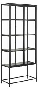 Sparks Wooden Display Cabinet With 2 Glass Doors In Black