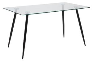 Warren Clear Glass Dining Table Rectangular With Black Legs