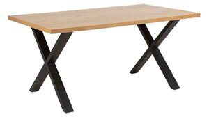 Waco Wooden Dining Table Rectangular With Black Legs In Oak