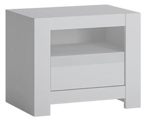 Neka Wooden Bedside Table With 1 Drawer In Alpine White