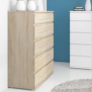 Naira Wooden Chest Of 5 Drawers In Oak