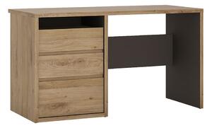 Sholka Wooden Laptop Desk With 3 Drawers In Oak