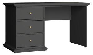 Parayo Wooden Laptop Desk With 3 Drawers In Matt Grey