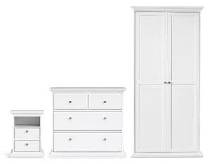 Parayo Wooden Furniture Set With 2 Doors Wardrobe In White