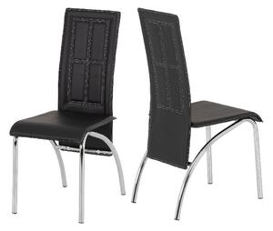 Abilene Black Faux Leather Dining Chairs In Pair