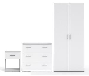 Scalia Wooden Furniture Set With 2 Doors Wardrobe In White