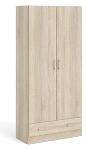 Scalia Wooden Wardrobe With 2 Doors 1 Drawer In Oak