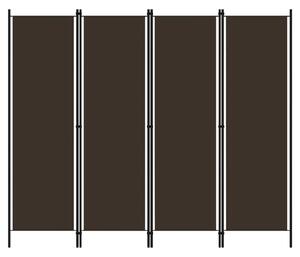 Celina Fabric 4 Panels 200cm x 180cm Room Divider In Brown