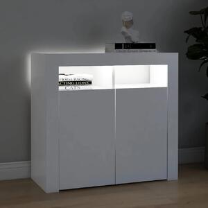 Aurther Wooden Storage Cabinet In White With LED Lights