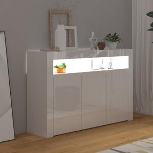 Brea High Gloss Storage Cabinet In White With LED Lights