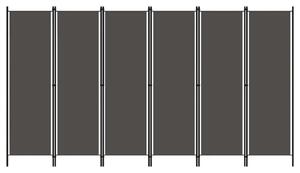 Celina Fabric 6 Panels 300cm x 180cm Room Divider In Anthracite