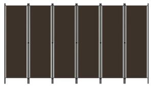 Celina Fabric 6 Panels 300cm x 180cm Room Divider In Brown