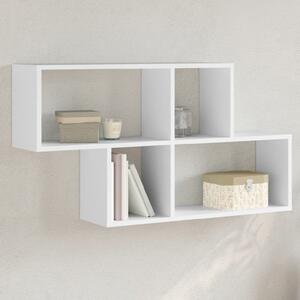 Kinston Wooden Wall Shelf With 4 Shelves In White