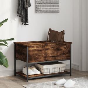 Lacey Wooden Small Shoe Storage Bench In Smoked Oak