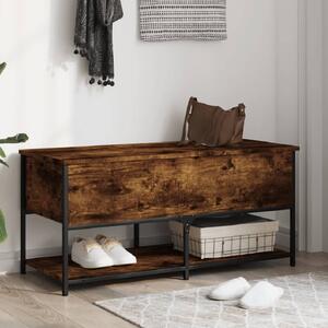 Lacey Wooden Large Shoe Storage Bench In Smoked Oak