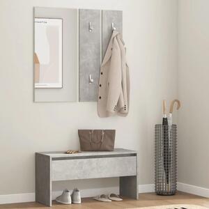 Hazen Wooden 4 Piece Hallway Furniture Set In Concrete Grey