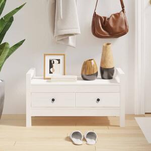 Lorman Wooden Hallway Seating Bench With 2 Drawers In White