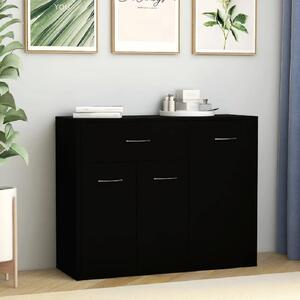 Camino Wooden Sideboard With 3 Doors 1 Drawer In Black