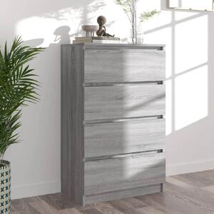 Calgary Wooden Chest Of 4 Drawers In Grey Sonoma